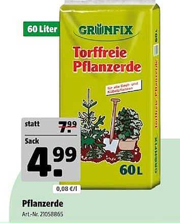 GRÜNFIX Torffreie Pflanzerde 60 Liter