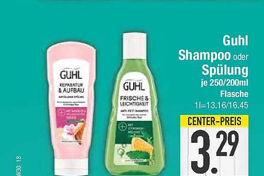 Guhl Shampoo oder Spülung je 250/200ml Flasche