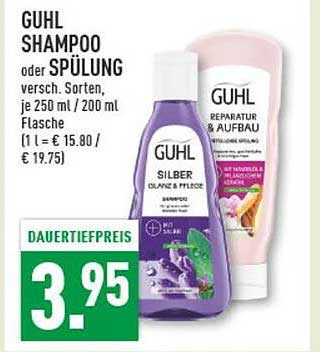 GUHL SHAMPOO oder SPÜLUNG versch. Sorten, je 250 ml / 200 ml Flasche