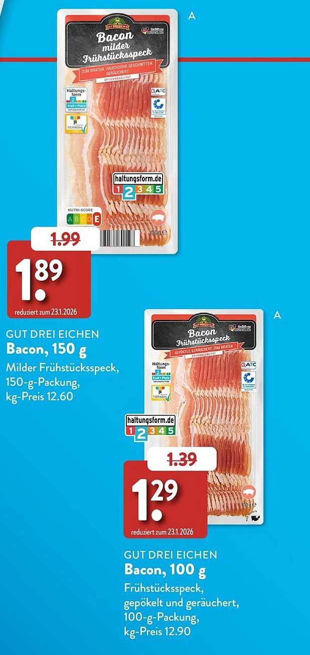 GUT DREI EICHEN Bacon, 150 g