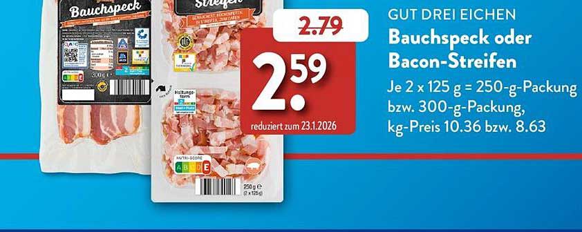 GUT DREI EICHEN Bauchspeck oder Bacon-Streifen