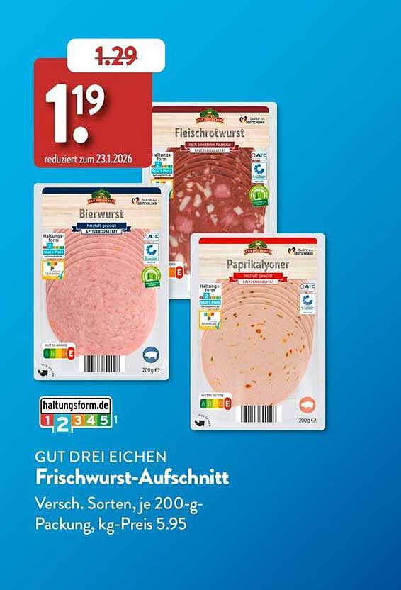 GUT DREI EICHEN Frischwurst-Aufschnitt