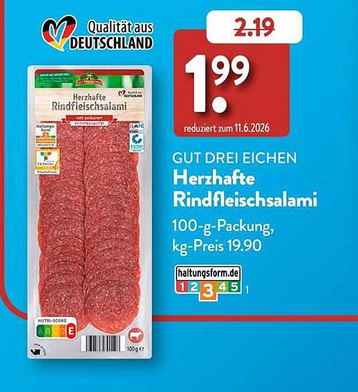 GUT DREI EICHEN Herzhafte Rindfleischsalami