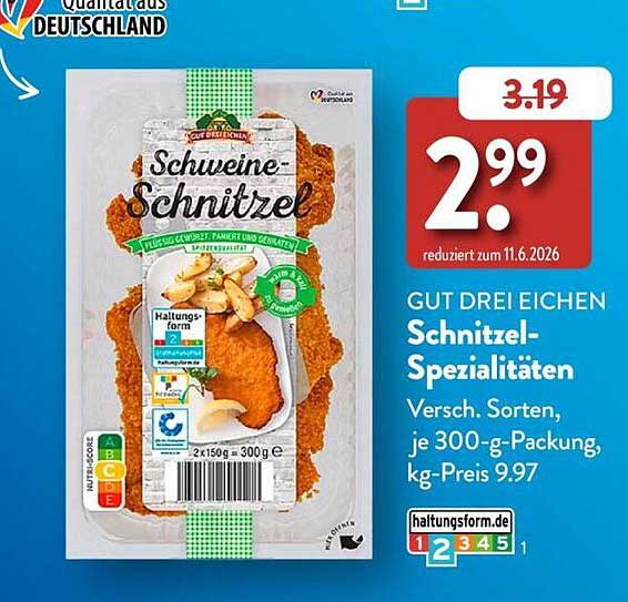 GUT DREI EICHEN Schnitzel-Spezialitäten