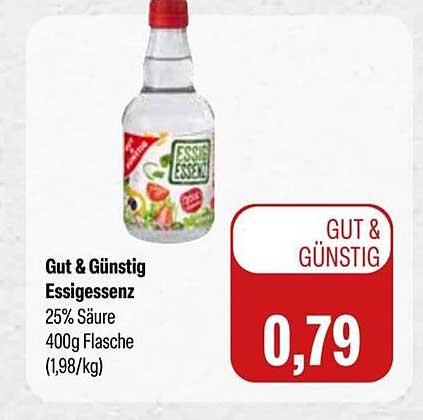 Gut & Günstig Essigessenz 25% Säure 400g Flasche (1,98/kg)