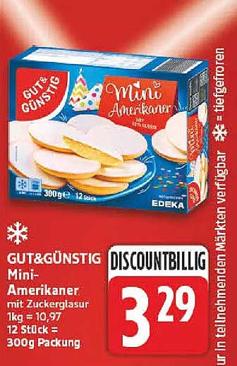 GUT&GÜNSTIG Mini-Amerikaner mit Zuckerglasur