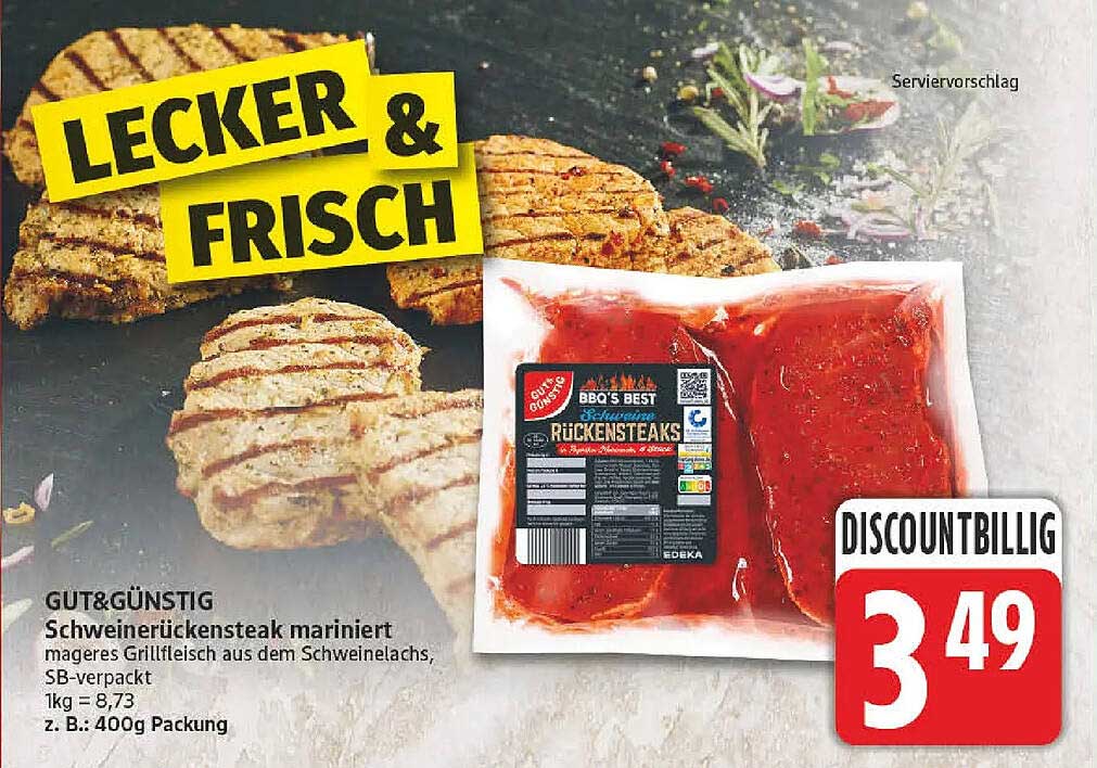 GUT&GÜNSTIG Schweinerückensteak mariniert
