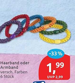 Haarband oder Armband versch. Farben 6 Stück