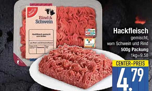 Hackfleisch gemischt, vom Schwein und Rind 500g Packung