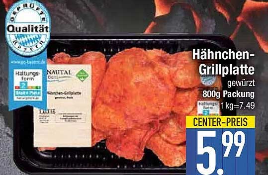 Hähnchen-Grillplatte gewürzt