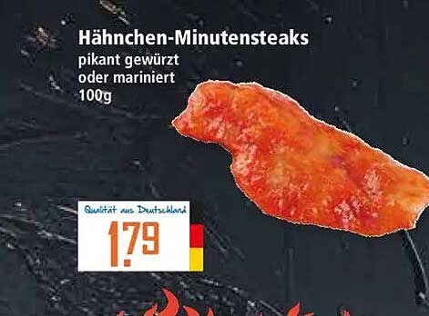 Hähnchen-Minutensteaks pikant gewürzt oder mariniert 100g