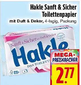 Hakle Sanft & Sicher Toilettenpapier mit Duft & Dekor, 4-lagig, Packung