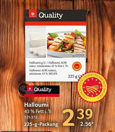 Halloumi 43 % Fett i. Tr. 125 372 225-g-Packung
