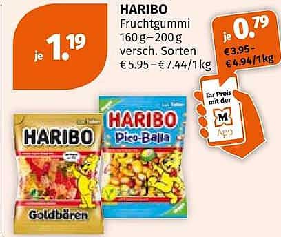 HARIBO Fruchtgummi 160-g-200 g versch. Sorten