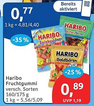 Haribo Fruchtgummi versch. Sorten 160/175 g