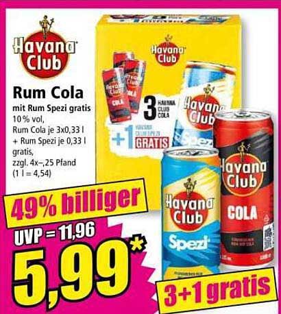 Havanna Club Rum Cola mit Rum Spezi gratis