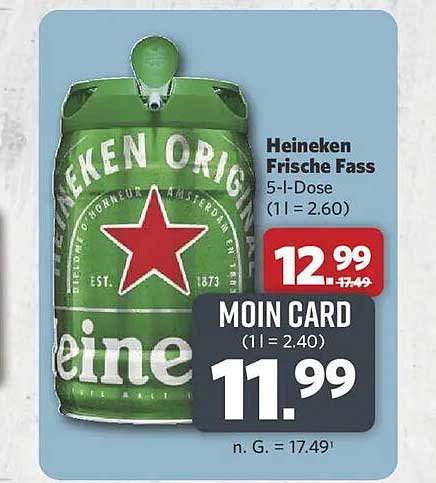 Heineken Frische Fass 5-l-Dose (1 l = 2.60)