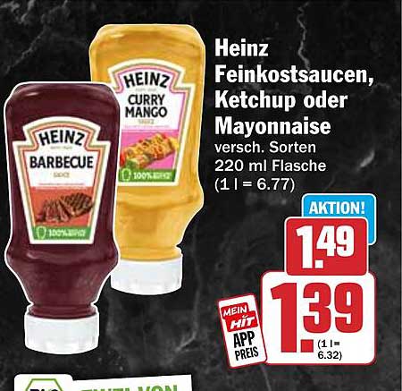 Heinz Feinkostsaucen, Ketchup oder Mayonnaise