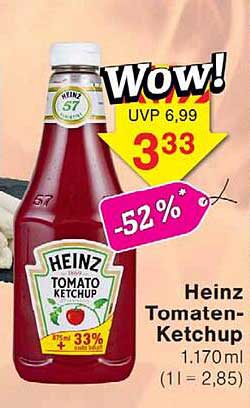 Heinz Tomaten-Ketchup 1.170 ml (1 l = 2,85)