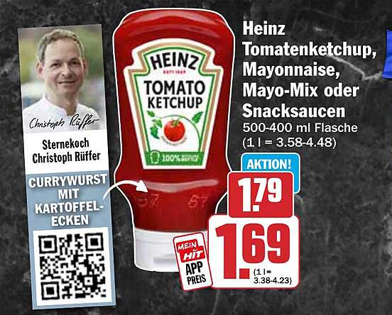 Heinz Tomatenketchup, Mayonnaise, Mayo-Mix oder Snacksaucen