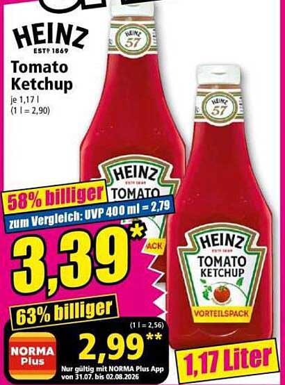 HEINZ Tomato Ketchup 1,17 Liter