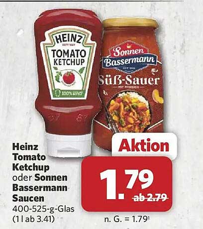 Heinz Tomato Ketchup oder Sonnen Bassermann Saucen