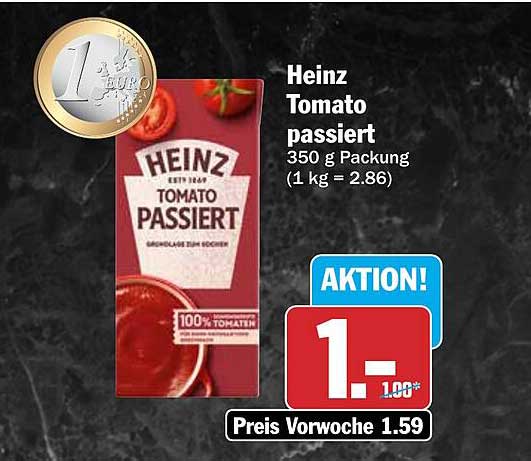 Heinz Tomato passiert 350 g Packung (1 kg = 2.86)