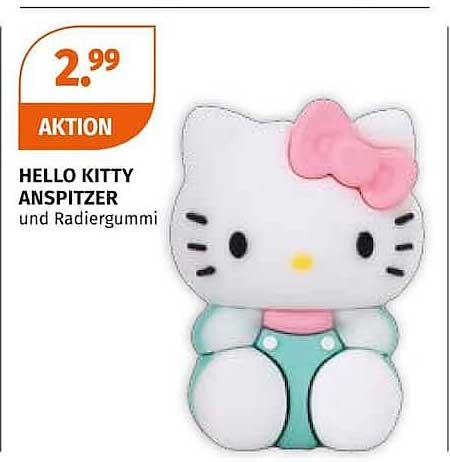 HELLO KITTY ANSPITZER und Radiergummi