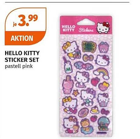 HELLO KITTY STICKER SET pastel pink