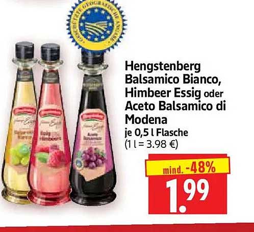 Hengstenberg Balsamico Bianco, Himbeer Essig oder Aceto Balsamico di Modena
