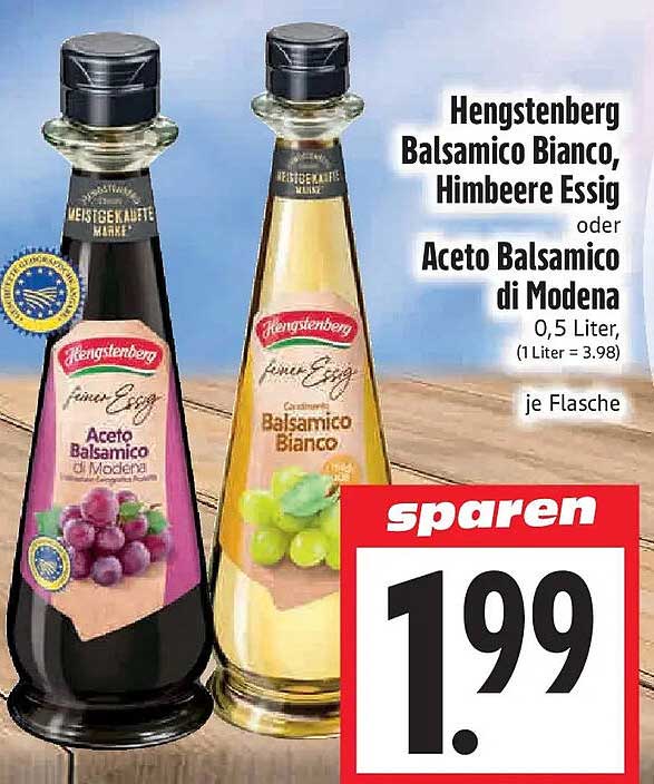 Hengstenberg Balsamico Bianco, Himbeere Essig oder Aceto Balsamico di Modena