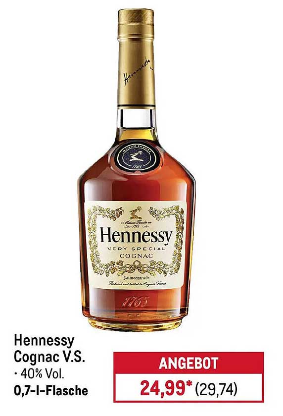 Hennessy Cognac V.S. • 40% Vol. 0,7-l-Flasche