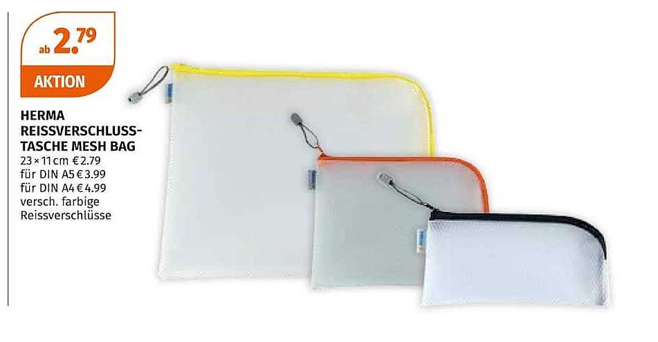 HERMA REISSVERSCHLUSS-TASCHE MESH BAG