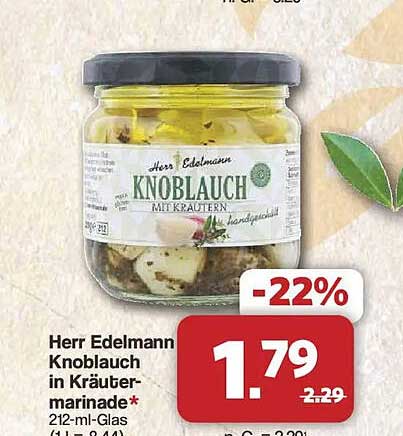 Herr Edelmann Knoblauch in Kräutermarinade* 212-ml-Glas