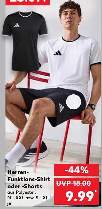 Herren-Funktions-Shirt oder -Shorts aus Polyester, M - XXL bzw. S - XL je