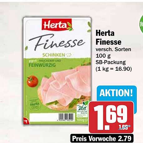 Herta Finesse versch. Sorten 100 g SB-Packung