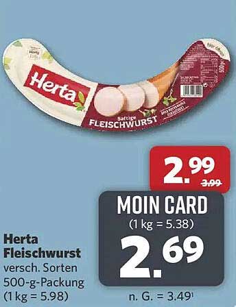 Herta Fleischwurst versch. Sorten 500-g-Packung