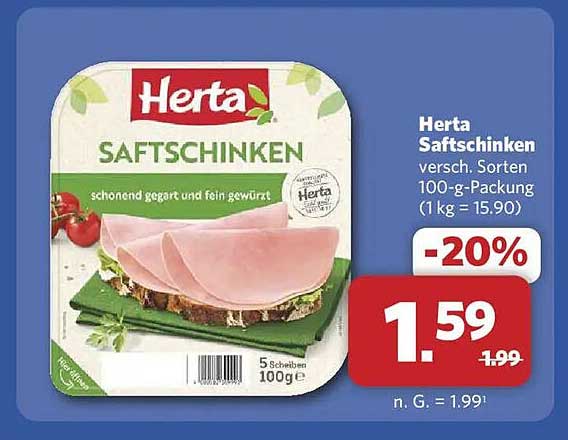 Herta Saftschinken versch. Sorten 100-g-Packung