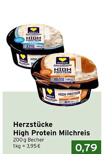 Herzstücke High Protein Milchreis 200g Becher 1kg = 3,95€