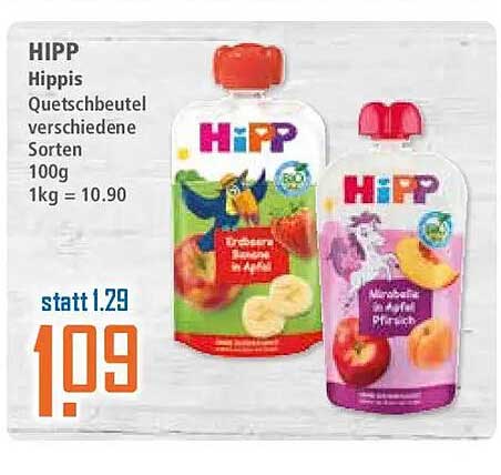HIPP Hippis Quetschbeutel verschiedene Sorten 100g