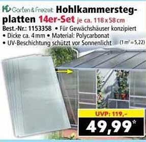 Hohlkammerstegplatten 14er-Set
