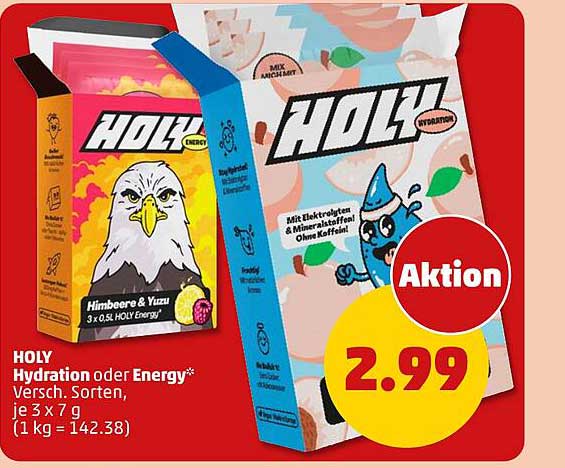 HOLY Hydration oder Energy* Versch. Sorten, je 3 x 7 g (1 kg = 142.38)