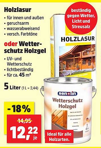 Holzlasur oder Wetterschutz Holzgel