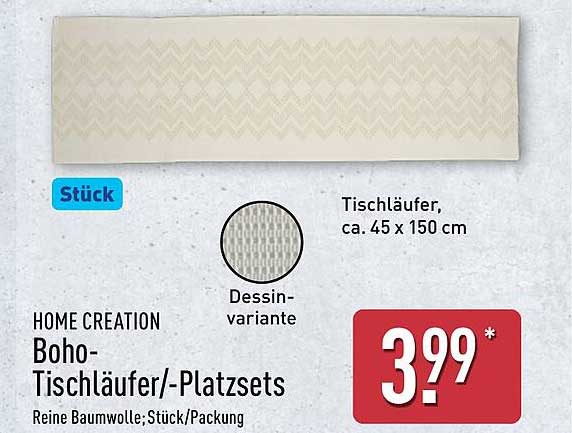 HOME CREATION Boho-Tischläufer-/Platzsets