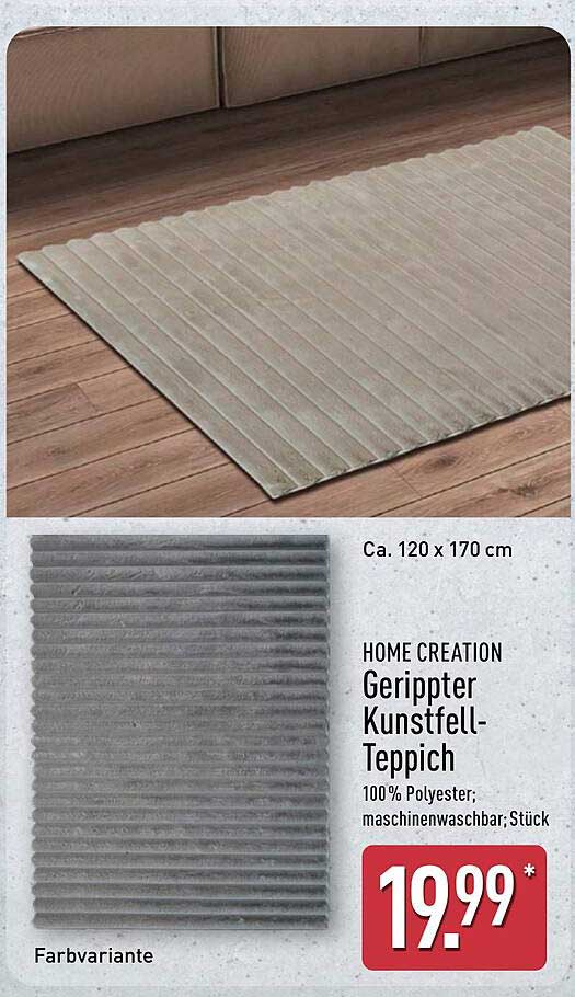 HOME CREATION Gerippter Kunstfell-Teppich