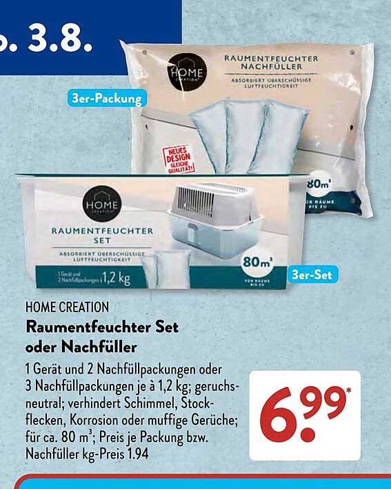 HOME CREATION Raumentfeuchter Set oder Nachfüller