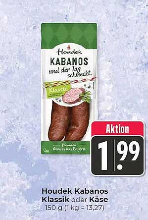 Houdek Kabanos Klassik oder Käse 150 g (1 kg = 13,27)