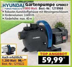 HYUNDAI Gartenpumpe GP80037