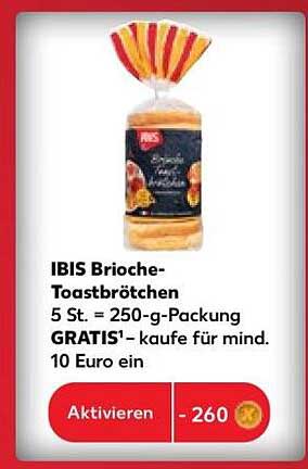 IBIS Brioche-Toastbrötchen 5 St. = 250-g-Packung GRATIS¹ – kaufe für mind. 10 Euro ein