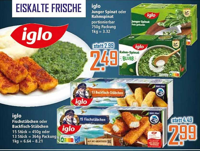 iglo Junger Spinat oder Rahmspinat portionierbar